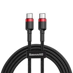 BASEUS CAFULE USB-C - USB-C CABLE 100CM RED/BLACK