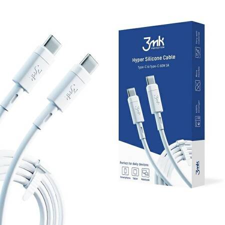 3MK HYPER SILICONE CABLE 100CM USB-C/USB-C 60W, 3A
