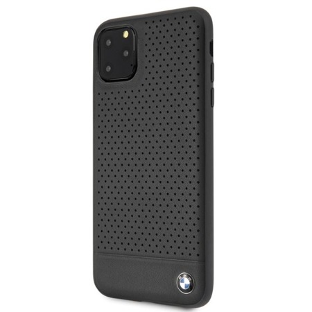 BMW Perforated Horizontal Smooth Leather - Etui iPhone 11 Pro Max (Czarny)