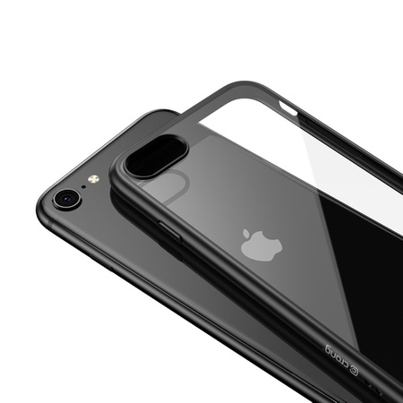 Crong Clear Cover - Etui iPhone SE (2022/2020) / 8 / 7 (Czarny)