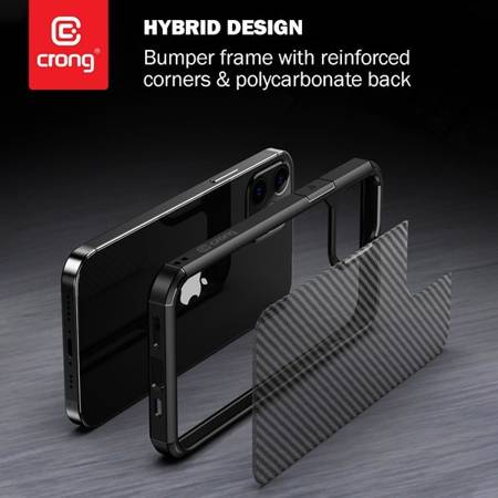 Etui Crong Hybrid Carbon Do iPhone 12 Mini (Czarny)