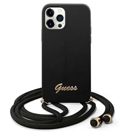 Etui Guess Metal Logo Cord Do iPhone 12/12 Pro (Black), Hardcase