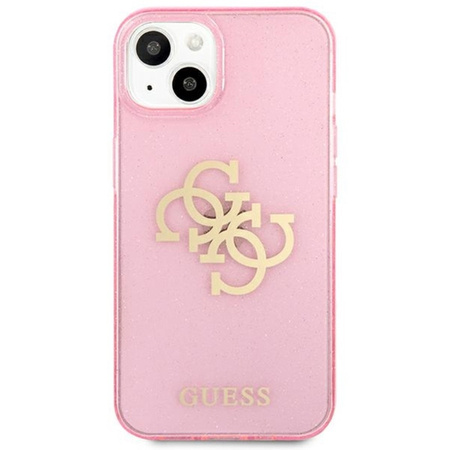 Guess Glitter 4G Big Logo - Etui iPhone 13 Mini (Różowy)