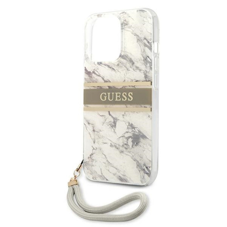 Guess Marble Strap - Etui iPhone 13 Pro Max (Biały)