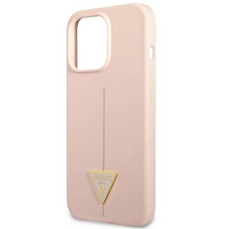 Guess Silicone Triangle Logo - Etui iPhone 13 Pro (Różowy)