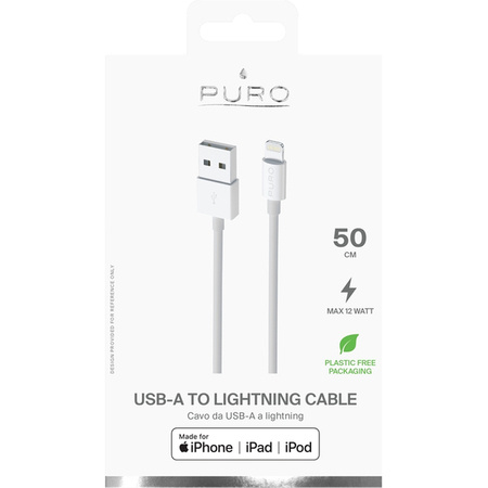 Puro Kabel Połączeniowy USB Apple Złącze Lightning Mfi 0,5M (Biały)