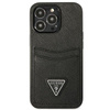 Guess Saffiano Triangle Logo Cardslot - Etui iPhone 13 Pro (Czarny)