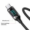 USAMS Kabel Pleciony Led USB-C Na USB-C 100W Fast Charge 1.2M (Czarny)